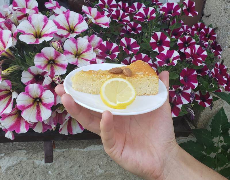 mandlový ricottový koláč citronový