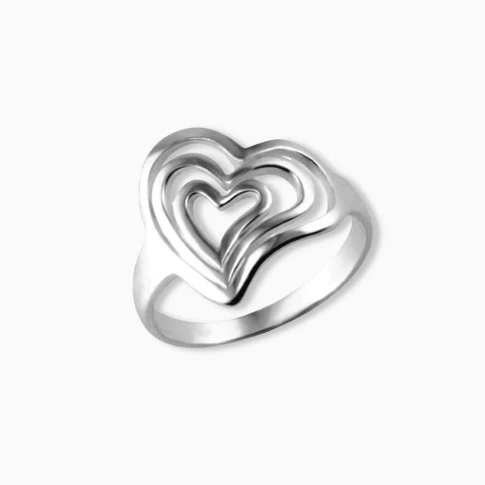 stříbrný prsten srdce