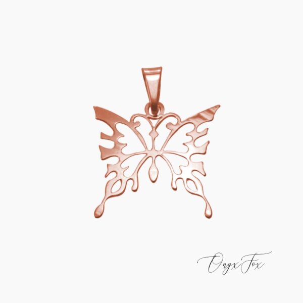 přívěsek motýl růžové zlato Onyx Fox šperky
