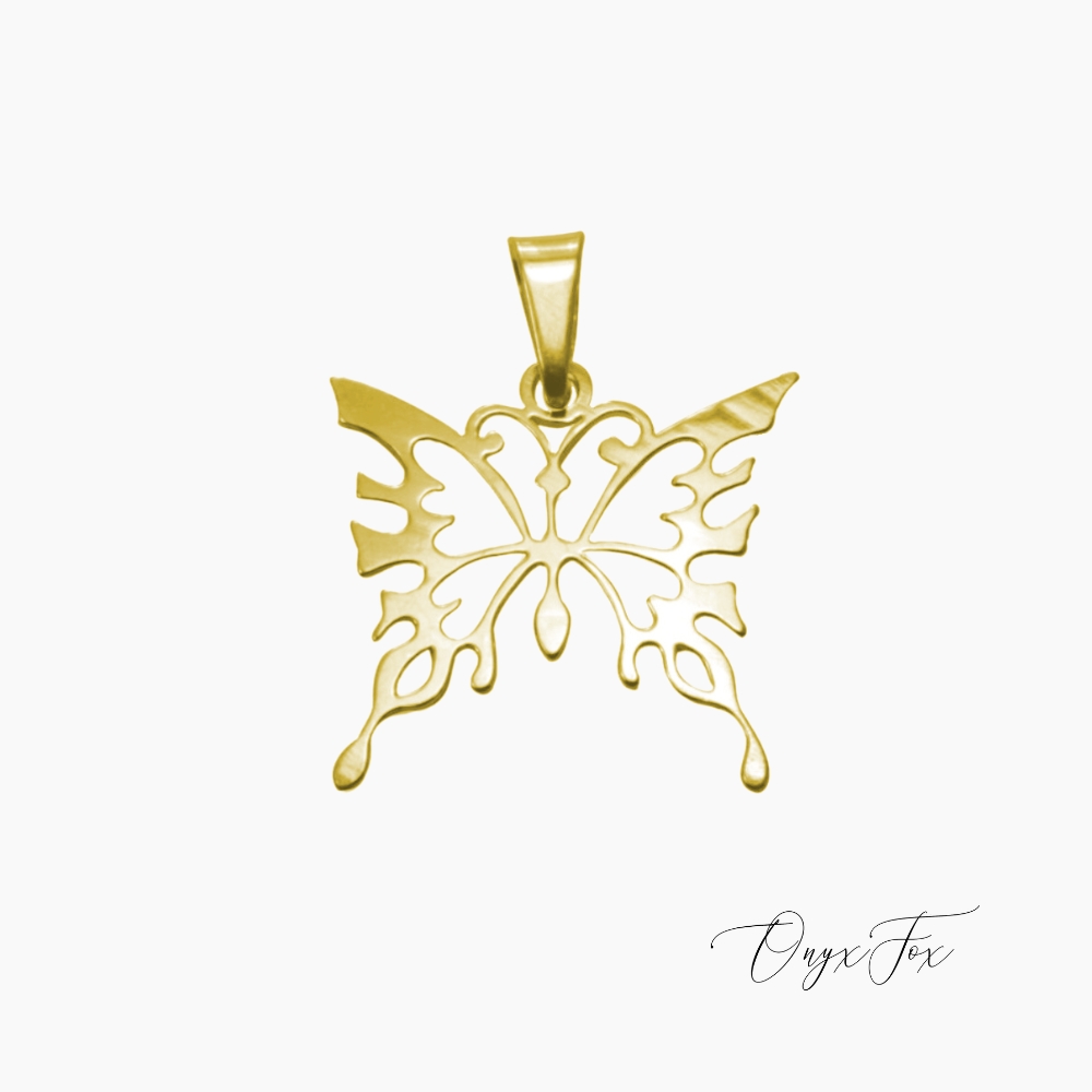 zlatý přívěsek motýl Onyx Fox šperky