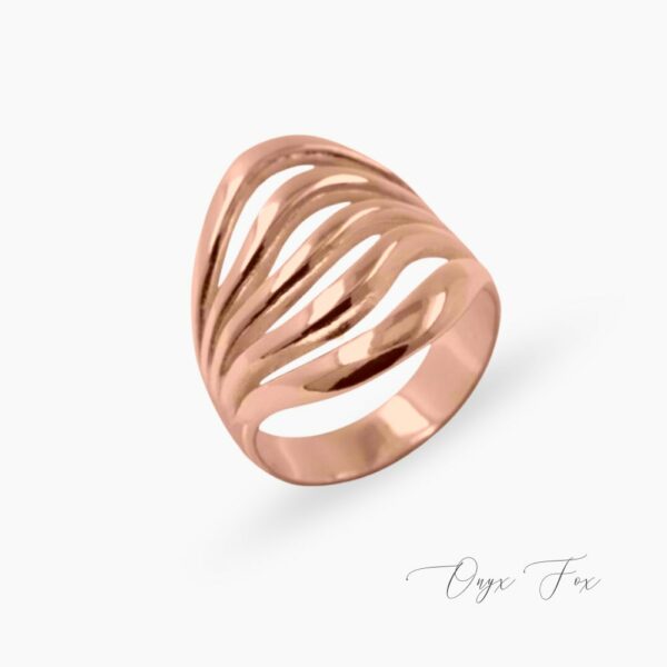moderní prsten růžové zlato