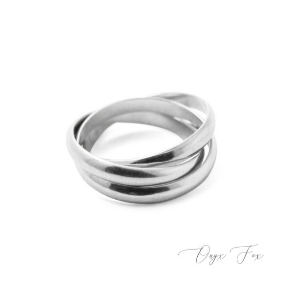 stříbrný prsten tři kruhy