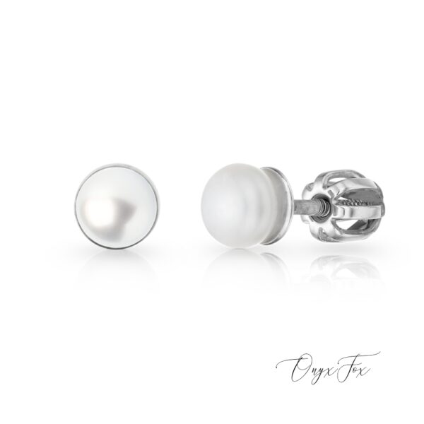 stříbrné náušnice s perlami