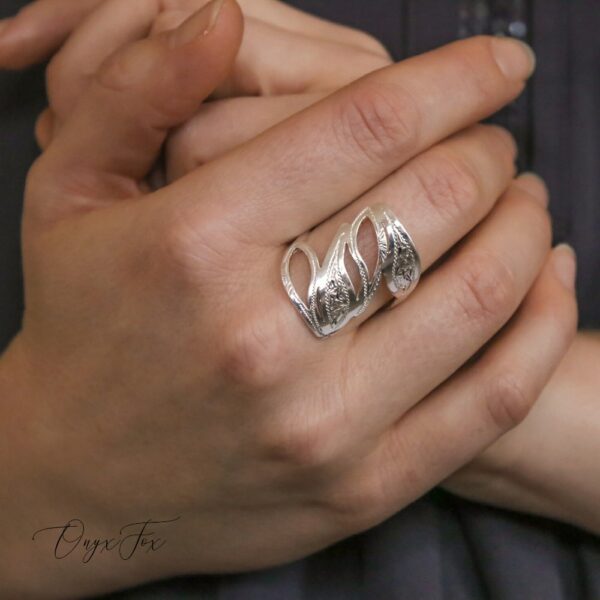 Feya stříbrný prsten naruce onyx fox