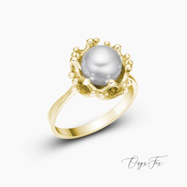 zlatý prsten s perlou