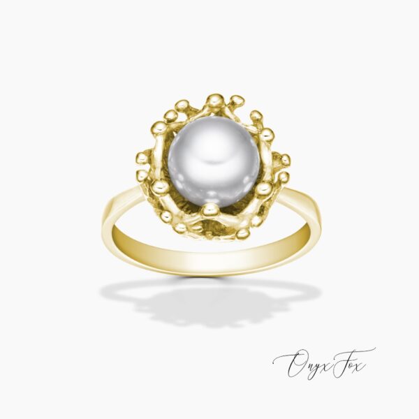 zlatý prsten s perlou