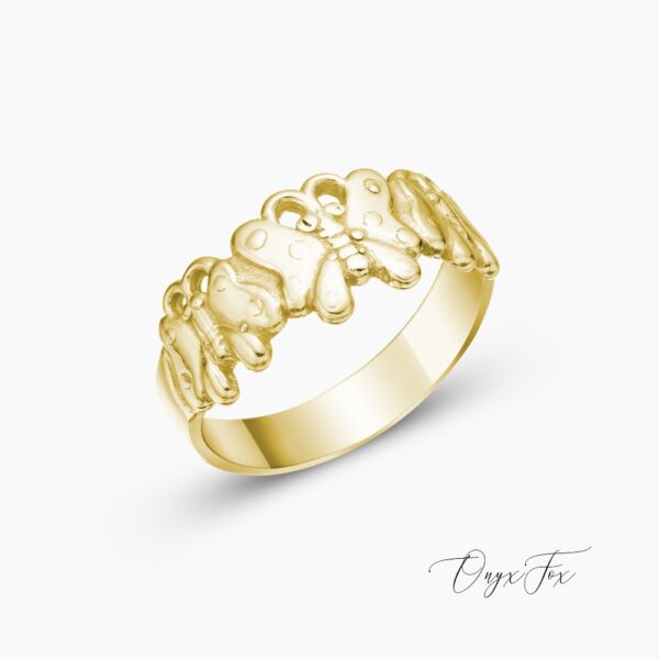 Penelope zlatý prsten s motýlky onyx fox z úhlu