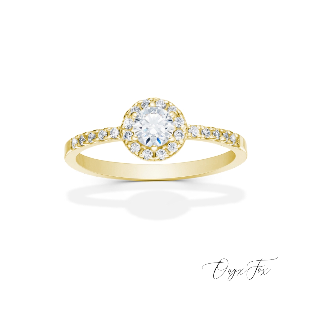 Antoinette zlatý zásnubní prsten šperky onyx fox zezhora