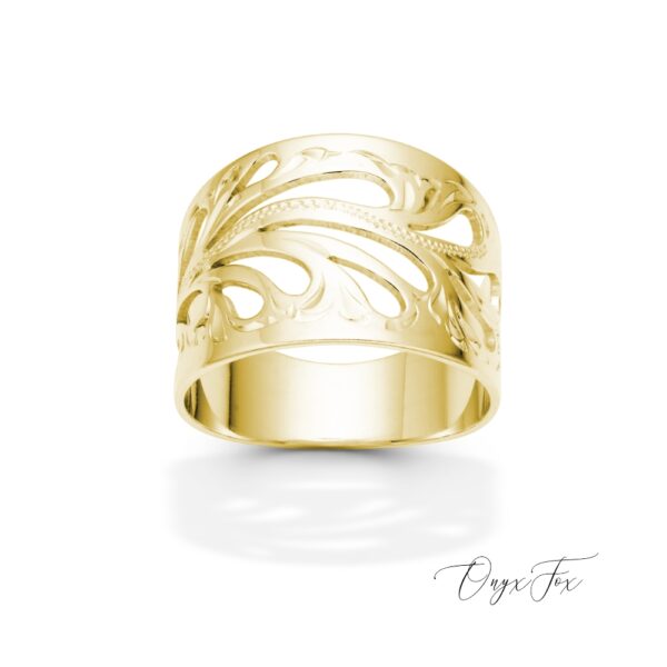 Elfie zlatý prsten šperky onyx fox zezhora