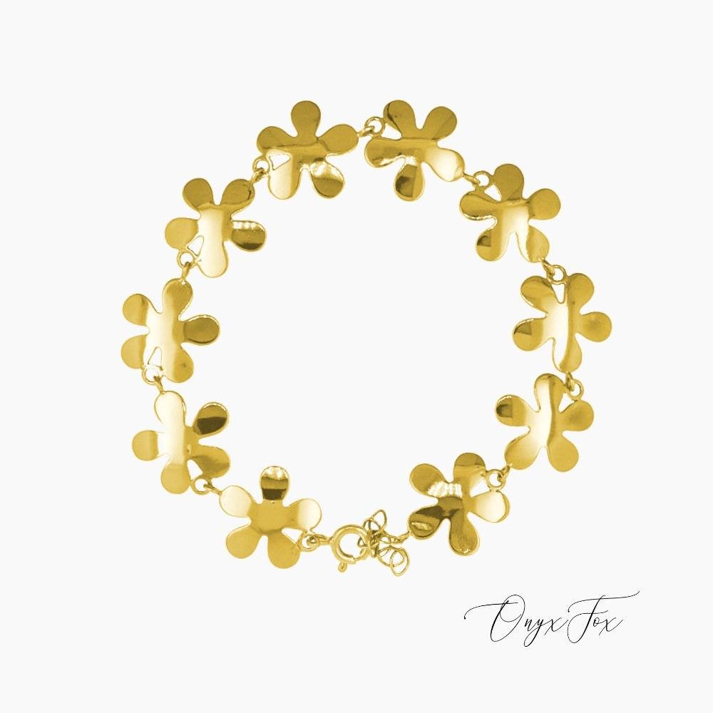Fleur zlatý náramek šperky onyx fox