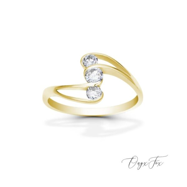 Jade zlatý prsten se zirkony šperky onyx fox zezhora