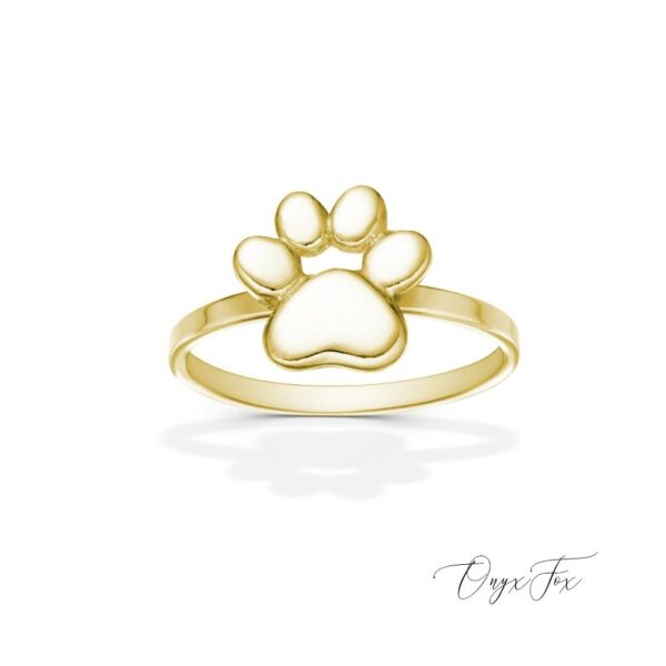 Pinkie zlatý prsten pacička psí tlapka šperky onyx fox zezhora
