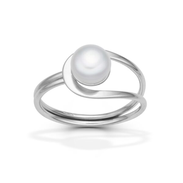 Vivy stříbrný prsten s perlou šperky onyx fox zezhora
