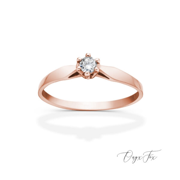 Genevieve zásnubní prsten růžové zlato onyx fox zezhora