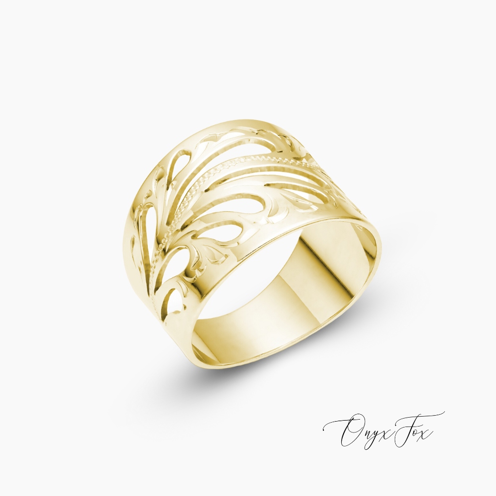 Elfie zlatý prsten onyx fox z úhlu