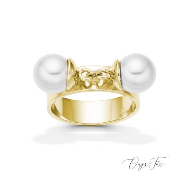 la perla zlatý prsten s perlami onyx fox zezhora