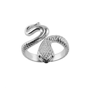 stříbrný prsten had velký